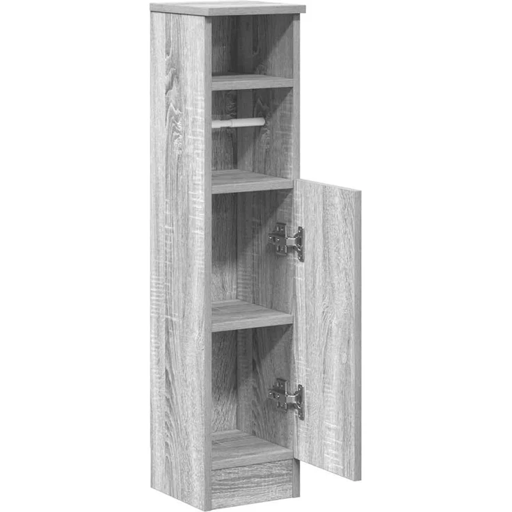 vidaXL Badezimmerschrank mit Rollenhalter Grau Sonoma 20,5x22x90 cm 858502 – Bild 5
