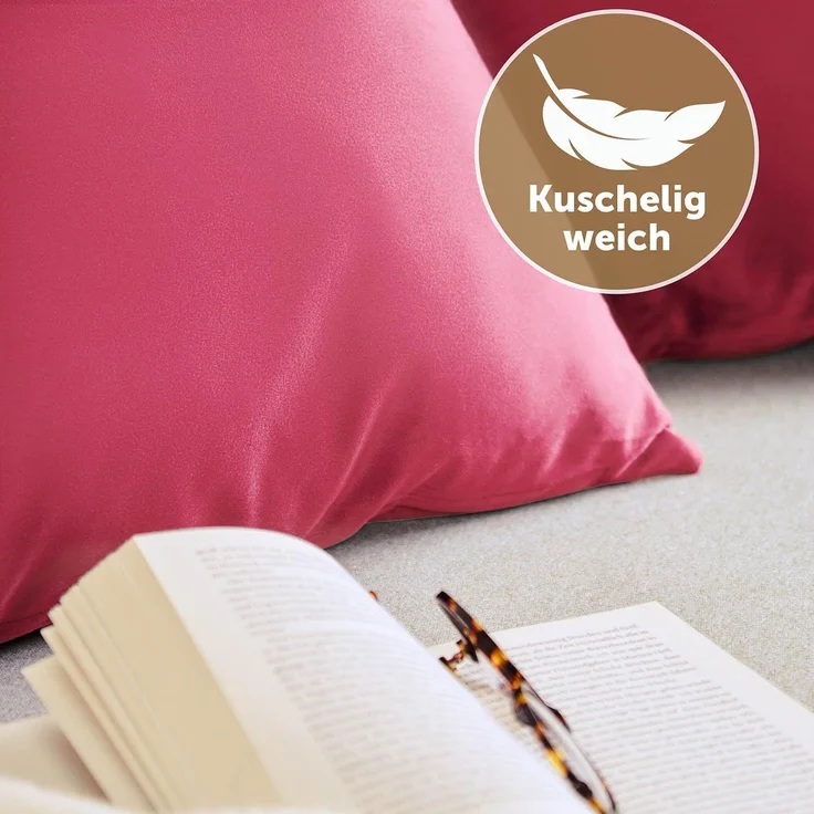 Blumtal Kissenbezug 2er Set - dekorativer Samt Kissenbezug mit verstecktem Reißverschluss, Kissenhülle für Zierkissen, waschbar – Bild 3