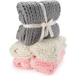 Feluna Tagesdecke Grob gestrickte Kuscheldecke, Grobstrick Überwurf Wolldecke Strickdecke