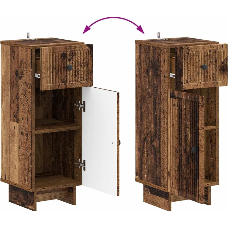 vidaXL 3-teiliges Badezimmer-Schranksystem EDE 3 stk. Altholz 3417988 – Bild 7