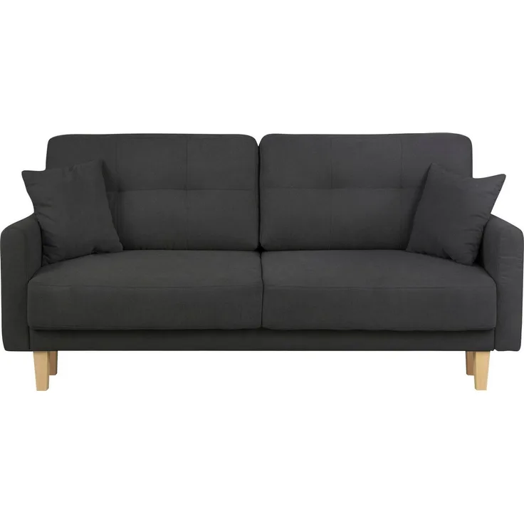 Home affaire 2-Sitzer TRIPLO mit Wellenunterfederung, Maße B/T/H: 165/100/89 cm, Sofa mit Steppung im Rückenbereich, incl. Rückenkissen und Zierkissen