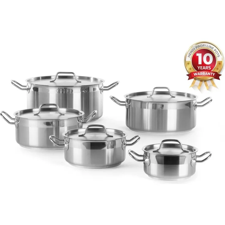 HENDI Kochtopf, niedrig - mit Deckel, Profi Line, 12L, ⌀320x(H)150mm