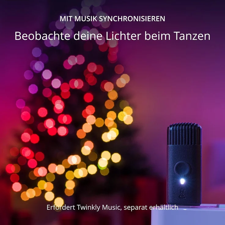 Twinkly Strings Pearls 100 LED, LED-Lichterkette in Perlenform, RGB LED-Lichter Mehrfarbig, Kompatibel mit Alexa & Google Home, Gaming-Lichter, Stromversorgung über USB-C, Grünes Kabel, 6m – Bild 8