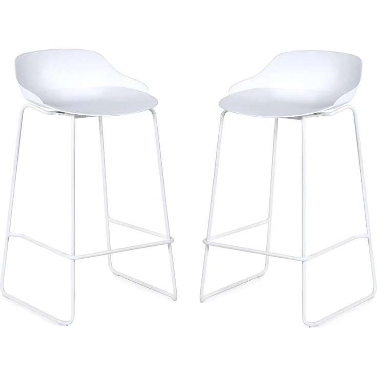 Julian Bowen 2er-Set Rocco-Hocker, Weiß, Polypropylen, 83 x 48 x 49 cm – Bild 4