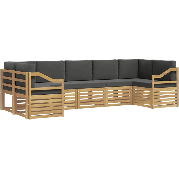 vidaXL Outdoor-Sofagarnitur 7 stk. 7-Sitzer Weiß und Anthrazit 3392452 – Bild 2
