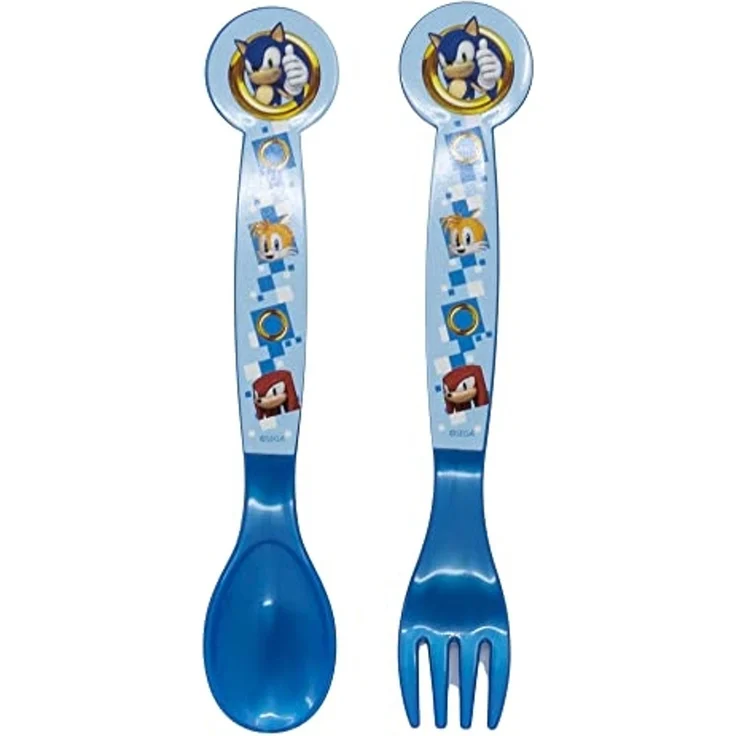 Sonic the Hedgehog Kinderbesteck Löffel und Gabel für Kinder – Bild 1