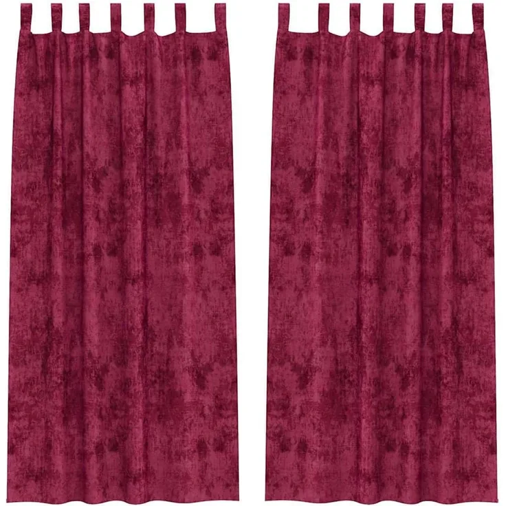 vidaXL Samtvorhänge 2 stk. Weinrot 225 x 140 cm Samt 4107715