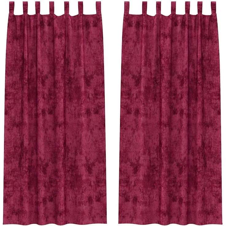 vidaXL Samtvorhänge 2 stk. Weinrot 225 x 140 cm Samt 4107715 – Bild 1