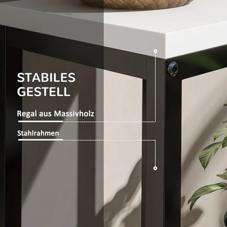 Outsunny Pflanzentreppe Pflanzenständer Stahl, Blumenregal mit 4 Ebenen (Pflanzenregal, 1 St, Blumenständer), für Garten, Balkon, Stahl, Weiß – Bild 4