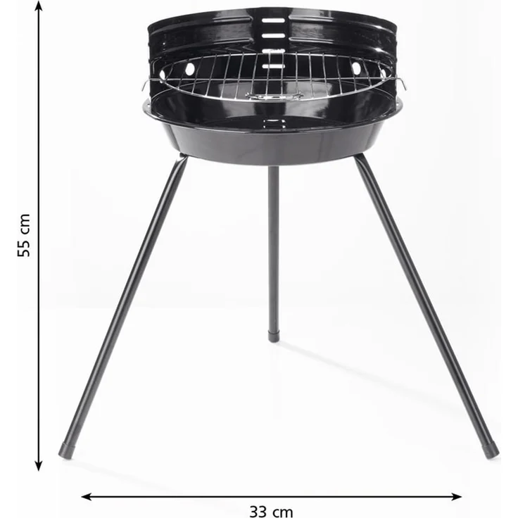 LANDMANN Holzkohlegrill, Emaille Schwarz, Ø 30 cm – Bild 5