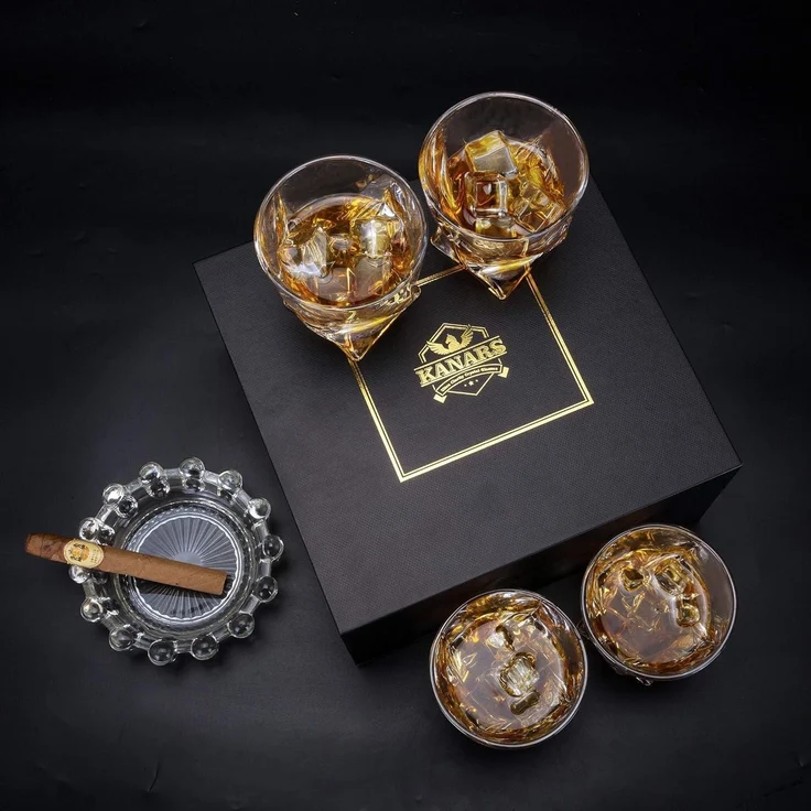 Whiskey Gläser Set Kristallglas 300ml 4-teilig Geschenk Box Brillante – Bild 3