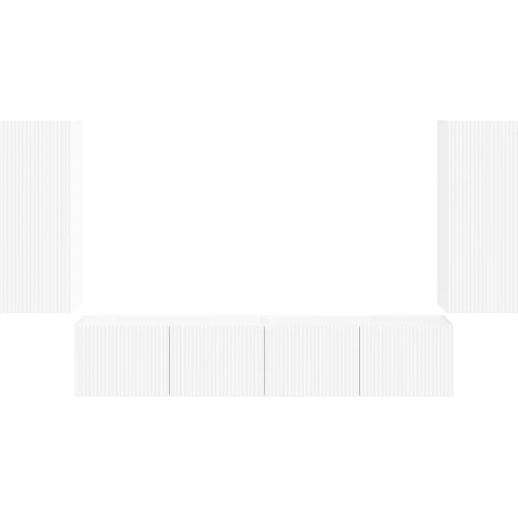 vidaXL TV-Wandregal-Set Wandmontiert 4 pcs Weiß Holzwerkstoff 3408916 – Bild 7