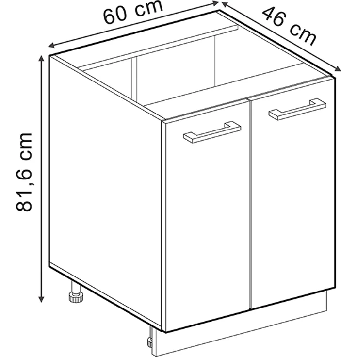 Küchenunterschrank R-Line Schwarz Beton 60 cm AP Anthrazit Vicco – Bild 3