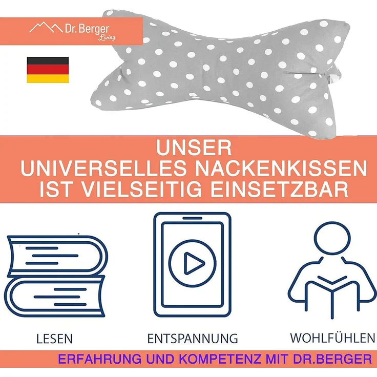 Original Dr. Berger Leseknochen Tupfen Grau 40 x 18 cm – Bild 3