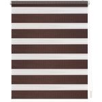 Lichtblick Doppelrollo Klemmfix ohne Bohren, Streifen, Blickdicht, Klemmträger-Montage, Sichtschutz, Wandmongtage, Deckenmontage, für Fenster und Türen Dunkelbraun,45x150 cm (B x L)