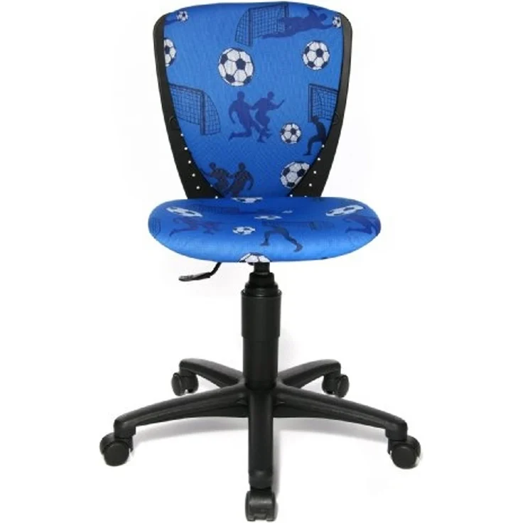 Topstar S'cool 3, Kinderdrehstuhl, Schreibtischstuhl für Kinder, Bezugsstoff blau, Motiv Fußball & 6991 Rollenset, Hartbodenrollen für Bürostuhl, Rollenset = 5 Rollen für Schreibtischstuhl, schwarz – Bild 2