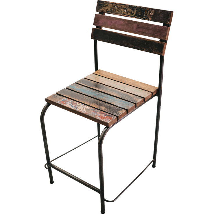 Sanotechnik Holzsessel Bunt, Holz, Metall, 35x35x84 cm