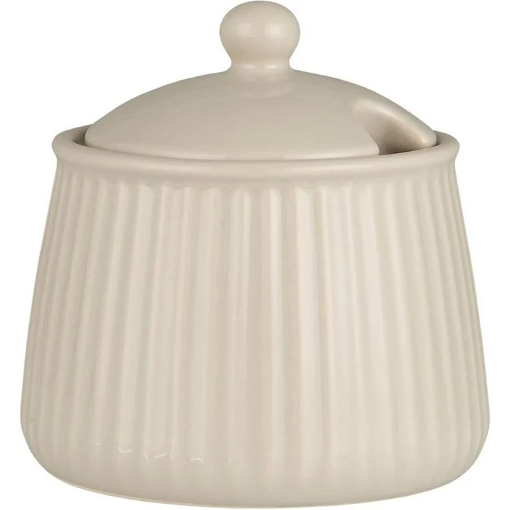 Ib Laursen - Zuckerdose Zuckerschale Mynte Rillen Keramik 2028 latte 01 – Bild 2