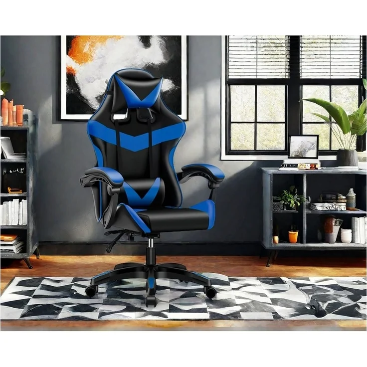 HTI-Living Drehstuhl Bürostuhl Schwarz/Blau Krit Power (Stück, 1 St), Drehstuhl Schreibtischstuhl Gaming Stuhl – Bild 3