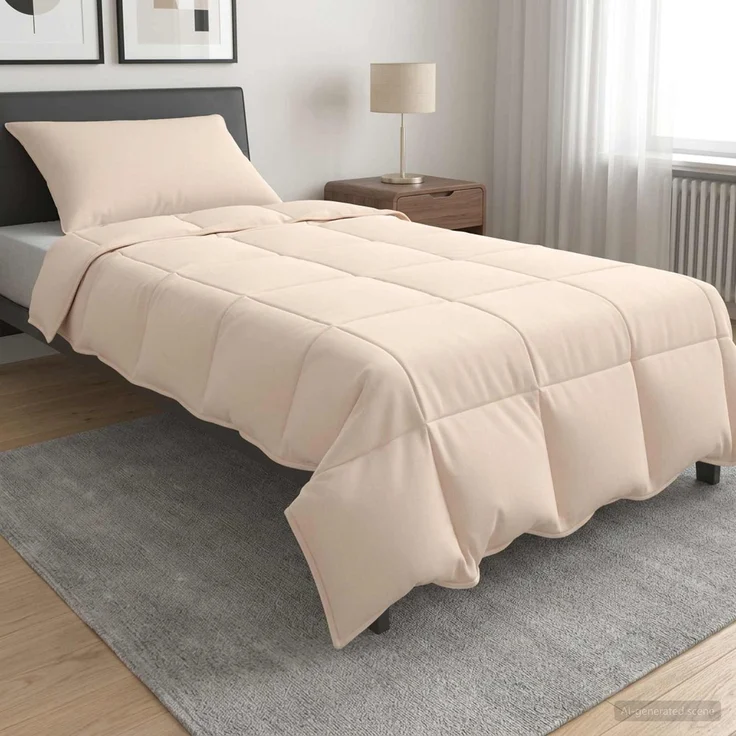 vidaXL Bettwäsche-Set 2 stk. 155 x 200 cm Sommer 1150 gsm Beige 3431378 – Bild 1