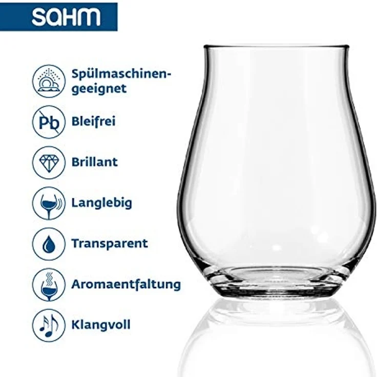 SAHM Gläser-Set Sensorik Wassergläser Set 6 teilig 420ml - Wasserglas, Sensorik Glas, 100% recyclebar – Bild 2