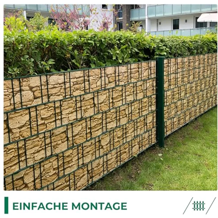 Sichtschutzstreifen Zaun 35 m x 19 cm inkl. 20 Clips, Sichtschutz Zaunfolie PVC Sichtschutzstreifen Doppelstabmatten für Gartenzaun, Balkon/Diverse Farben – Bild 7