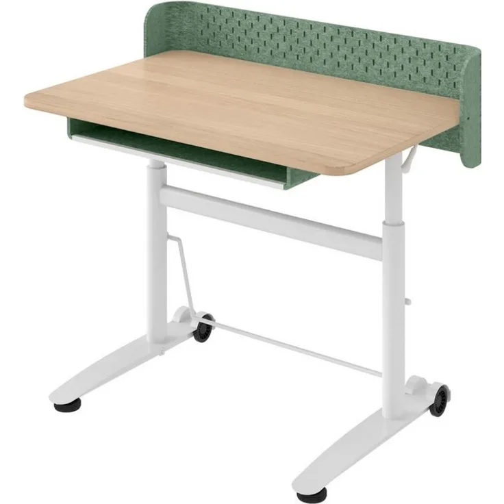 Ergotopia 'Desktopia Kids' Kindertisch, höhenverstellbar, Holz & Rostfreier Stahl, 108 x 90 x 56 cm