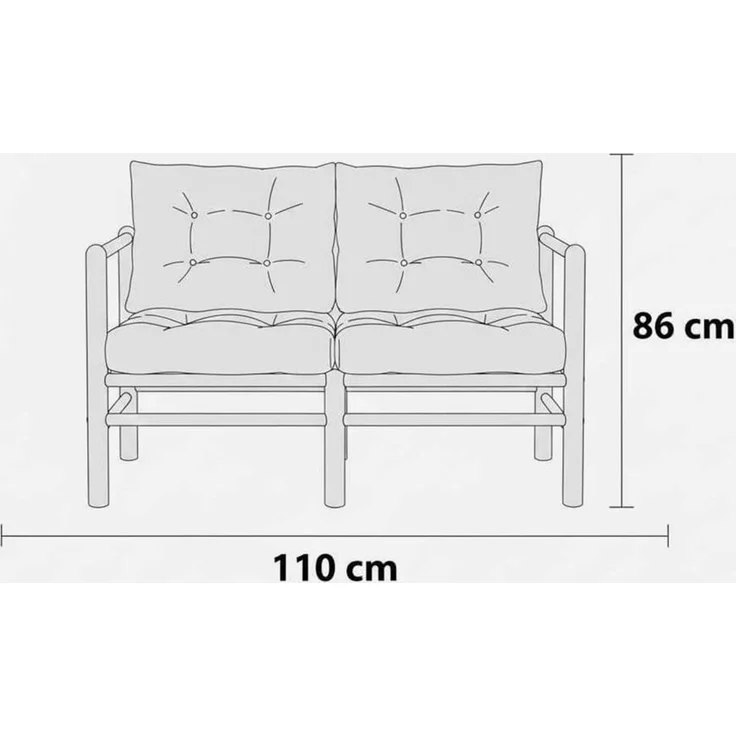 Skye Decor 'MYG04 - Cream' Garten-Sofa 2-Sitzer, Creme, 110 x 86 x 51 cm – Bild 5