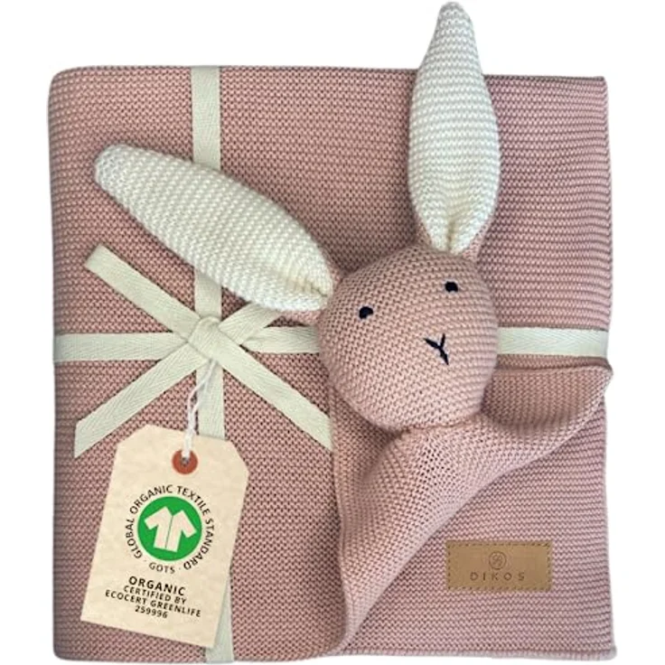 Babydecke DIKOS® Babydecke SCHMUSE-HASE Baby Geschenk Mädchen Junge Geschenkset, DIKOS, Geschenk zur Geburt, PREMIUM Qualität, 100 % BIO Baumwolle, nachhaltig – Bild 2