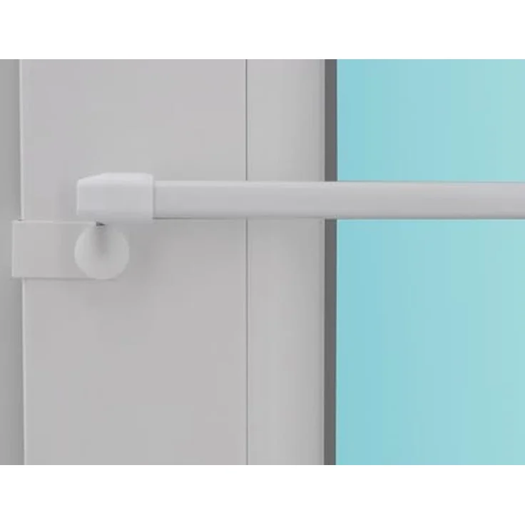 dekondo Vitragenstange Gardinenstange "Easy", weiß, rund, ausziehbar, klemmbare Fenstermontage, Befestigung ohne Bohren, ohne Kleben und ohne Werkzeug, inkl. Fensterhaken für einen Klemmbereich von 15-20 mm – Bild 6
