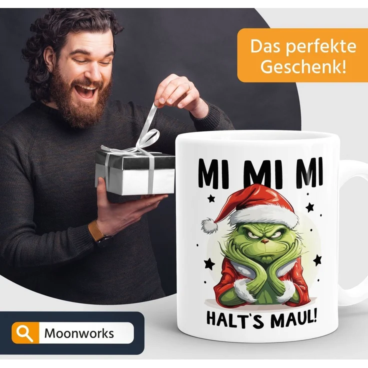 MoonWorks Tasse Grinch Tasse Anti Weihnachten Spruch Ironie Sarkasmus lustige, Keramik – Bild 4