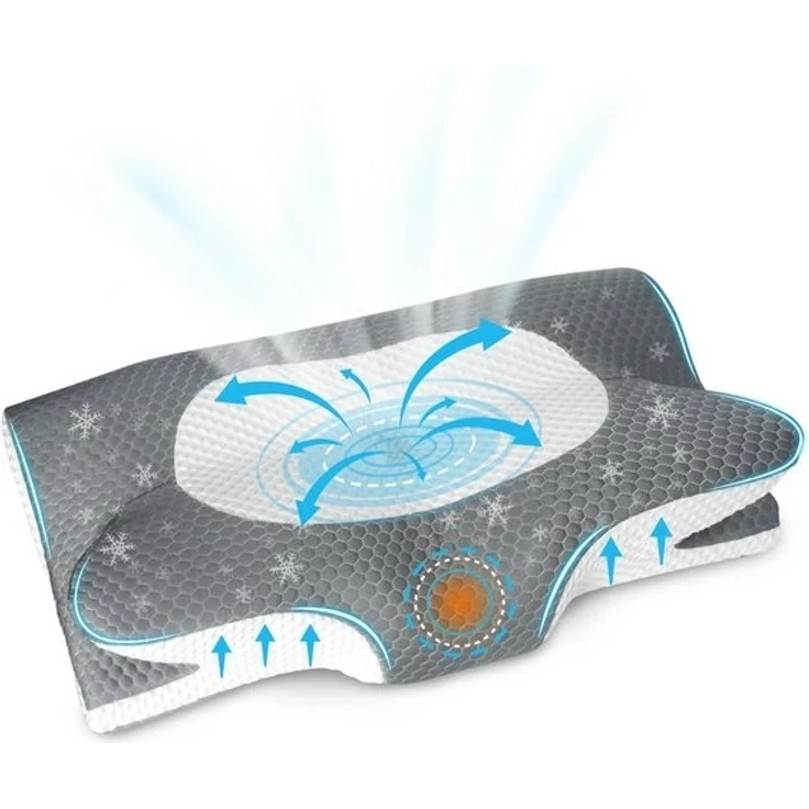 Esun Kopfkissen Memory Foam Kissen, Ergonomisches Kopfkissen Orthopädische Kissen, Seitenschlafer Rückenschlafer Bauchschlafer, Set, Kissen vom OEKO-TEX® und CertiPUR Getestet, für Seiten Rücken & Bauchschläfer, Nackenkissen Antischnarchkissen – Bild 4