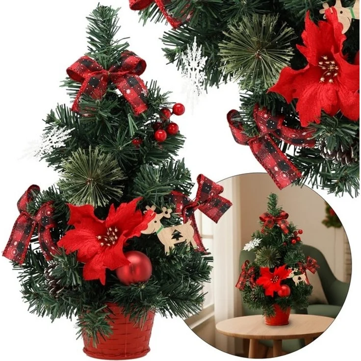 Sarcia. eu Künstlicher Weihnachtsbaum Künstlicher Weihnachtsbaum 40cm mit Stern Bethlehem geschmückt klein – Bild 4