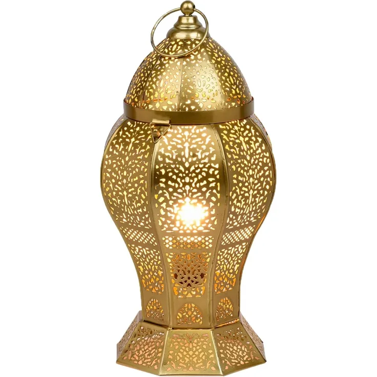 Marrakesch Orient & Mediterran Interior Nachttischlampe Orientalische Deko Tischlampe Nachttischlampe Lampe Jaleel Gold, Leuchtmittel nicht im Lieferumfang enthalten, Handarbeit