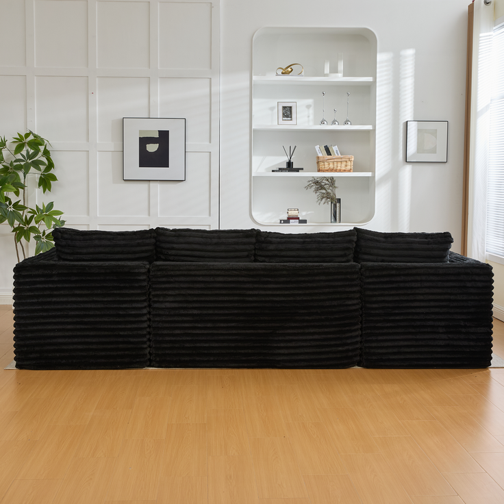ZUBALIYA Wohnlandschaft 155x88 cm, mit Samtbezug, mit Cordbezug, mit breiten Armlehnen, mit Schaumstoffpolsterung – Bild 14
