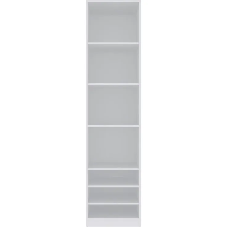 Marmex Möbel Tres Set-M/N (B) hoher offener Eckschrank, Schrankset mit Aufsatz für das Schlafzimmer, geräumiger Kleiderschrank für Kleidung und Schuhe, laminierte Spanplatte, weiß 181/100x246x51 cm – Bild 9