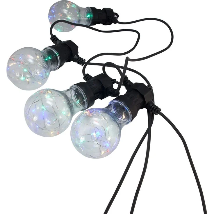 Party Outdoor LED Lichterkette bunt 10 Glühbirnen Partylichterkette Partydeko – Bild 2