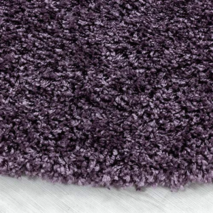 Carpetsale24 Shaggy Hochflor Teppich Wohnzimmer 250x350 (240x340 cm) Violett - Modern Flauschiger Teppich Extra Weich, Pflegeleicht und Einfarbig - Teppich für Schlafzimmer, Esszimmer und Küche – Bild 7
