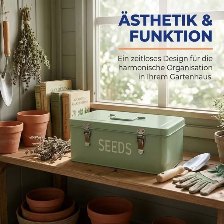 Relaxdays Saatgut Aufbewahrungsbox mit Zubehör – Bild 3