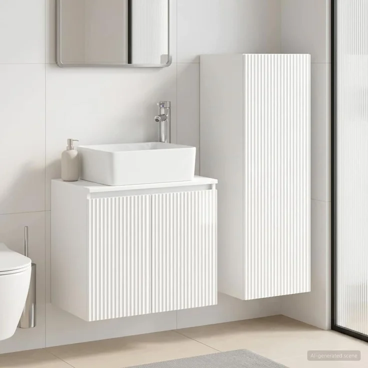 vidaXL Badezimmerschrank-Set 2 stk. Hochglanz Weiß 33 x 34,5 x 100 cm 3406127 – Bild 1