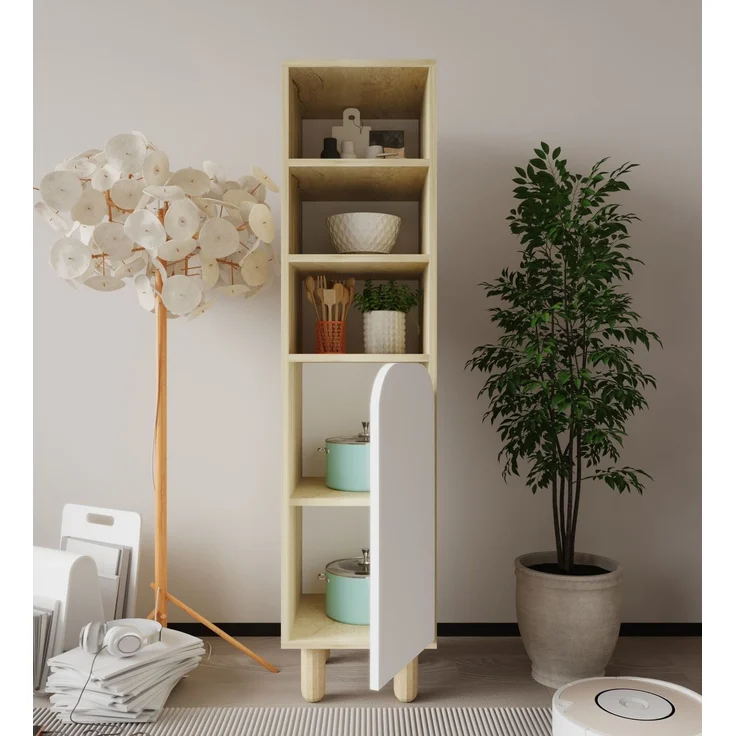 Skye Decor 'Parma 1 - Sapphire Oak, White' Mehrzweckschrank, Saphir-Eiche / Weiß, 37 x 155 x 40 cm – Bild 3