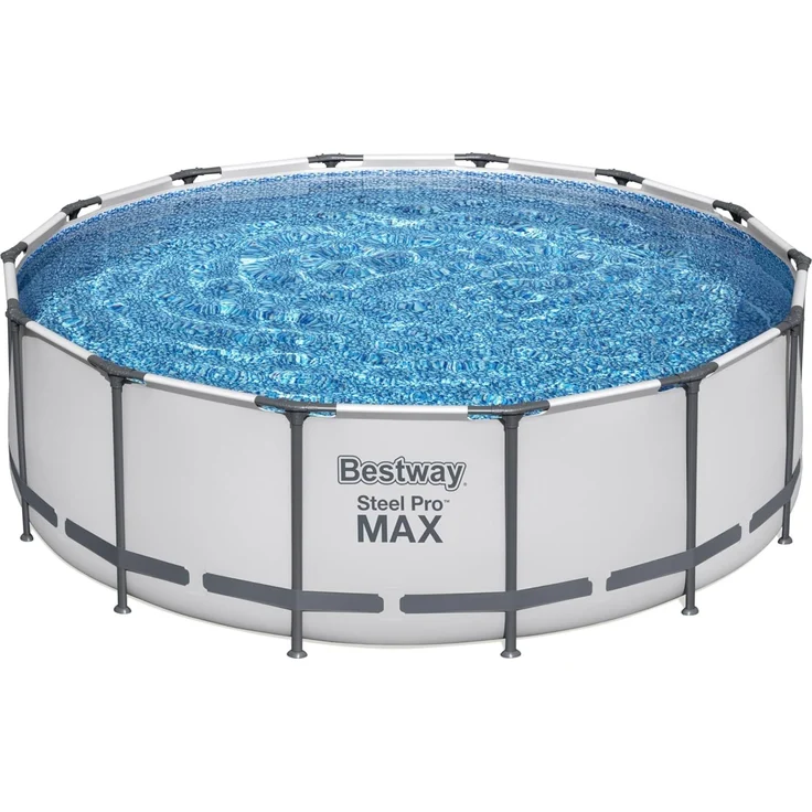 Bestway Steel Pro MAX Frame Pool Komplett-Set mit Filterpumpe Ø 427 x 122 cm, lichtgrau, rund – Bild 10