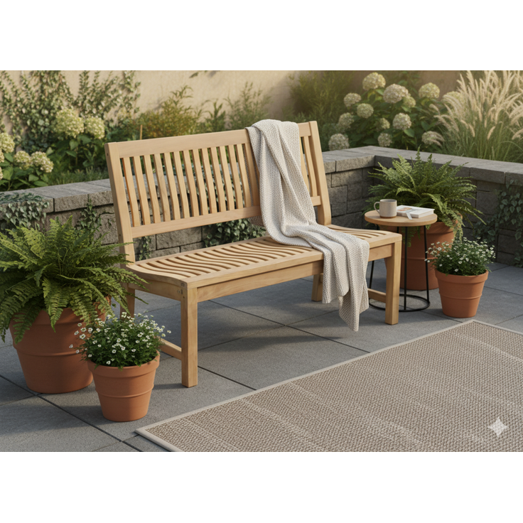 Premium Teak Gartenbank Kingsbury Teakbank Parkbank Teakbank nachhaltig 120cm – Bild 2