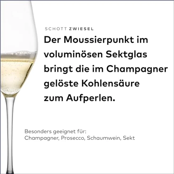 SCHOTT ZWIESEL Sektglas Bar Special (4er-Set), formschöne Sektgläser mit Moussierpunkt, spülmaschinenfeste Tritan-Kristallgläser, Made in Germany (Art.-Nr. 123625) – Bild 3