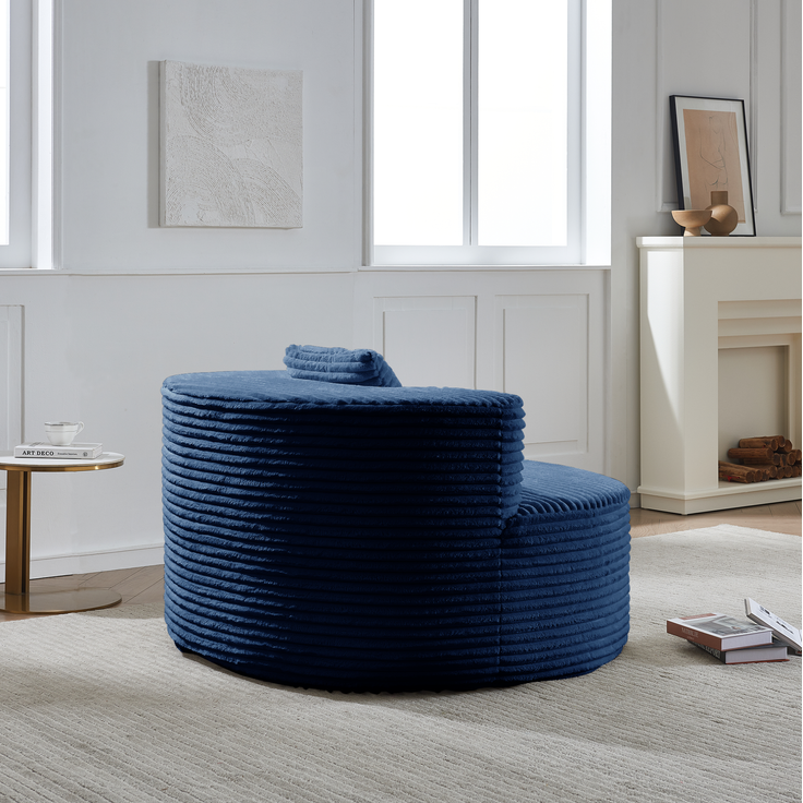 DESVIAE Sitzsack mit Zusatzkissen 105x59x112 cm Kordstoff Blau – Bild 3