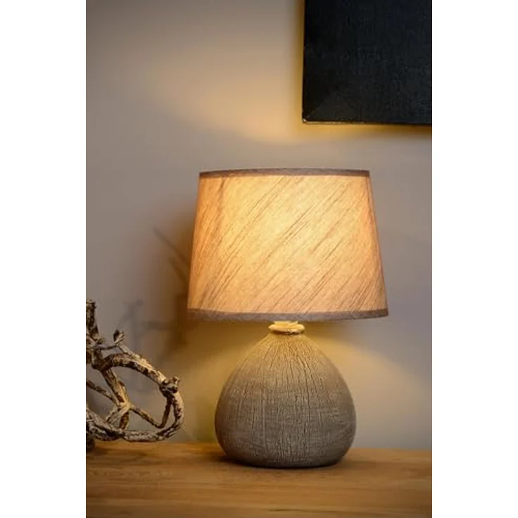LUCIDE RAMZI - Tischlampe - Ø 18 cm - 1xE14 - Braun – Bild 5