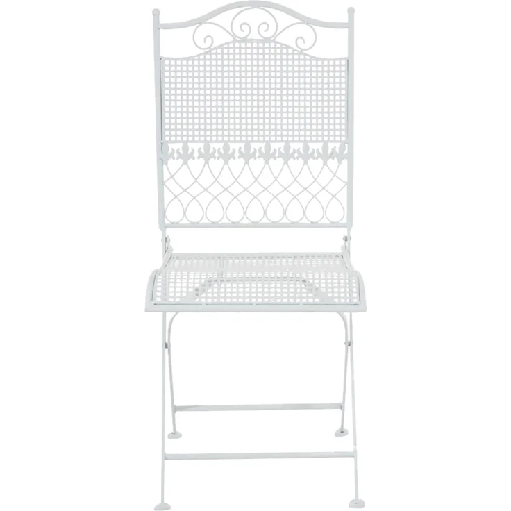 2er Set Gartenstühle DALLAS - Metall Weiß 41x50x91 cm | Gartenstuhl Klappbar Klappstühle Metall Terrassenstuhl Antik Verzierung Stühle Garten Balkon – Bild 3