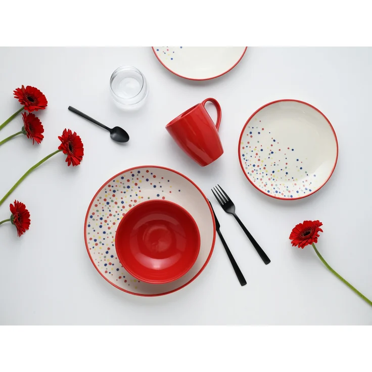 Joy Dots Rot-bunt, Kombiservice 16-tlg (mo) – Bild 6