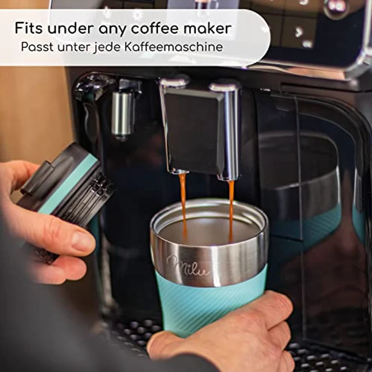Milu Thermobecher Isolierbecher Kaffeebecher to go - 210ml 100% Auslaufsicher - Trinkbecher aus Edelstahl - Autobecher doppelwand Isolierung - Thermo Becher - Travel Mug (Braun) – Bild 6