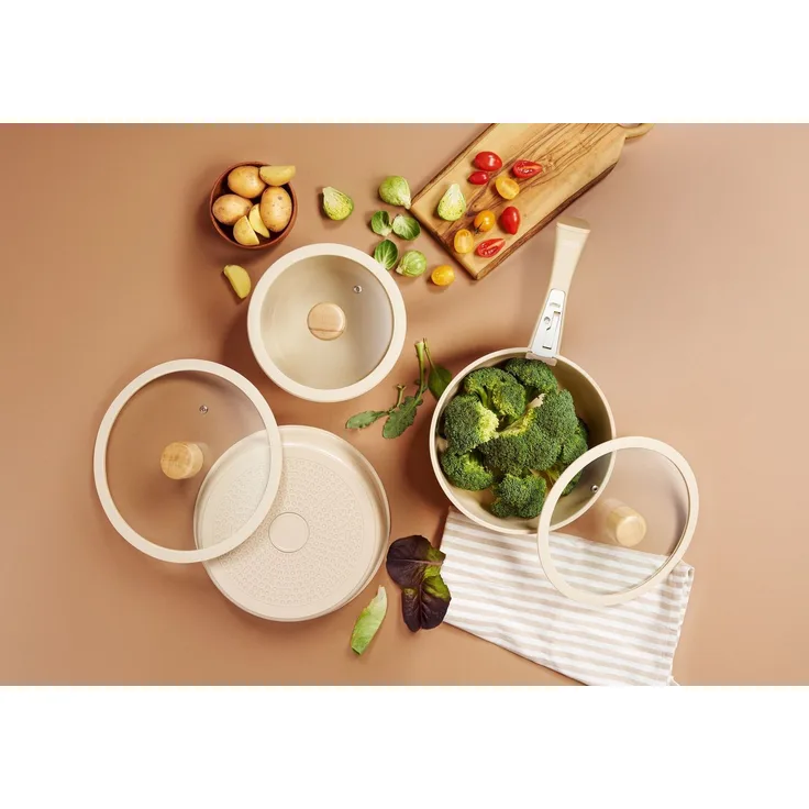 Hermia Concept 'Hona Daily - Cream' Topfset (9-teilig), Creme, Ø 24 cm
